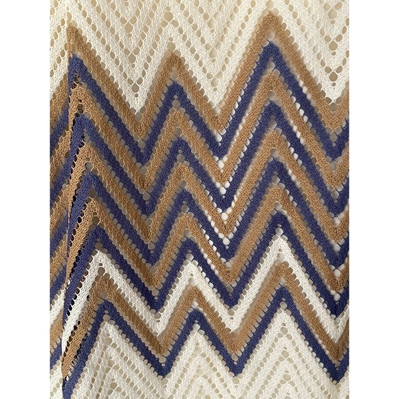 NWT Sharagano Chevron Knit Dress Women Size 14 Cap Sleeve Boho Festival Hippie - Picture 2 of 9